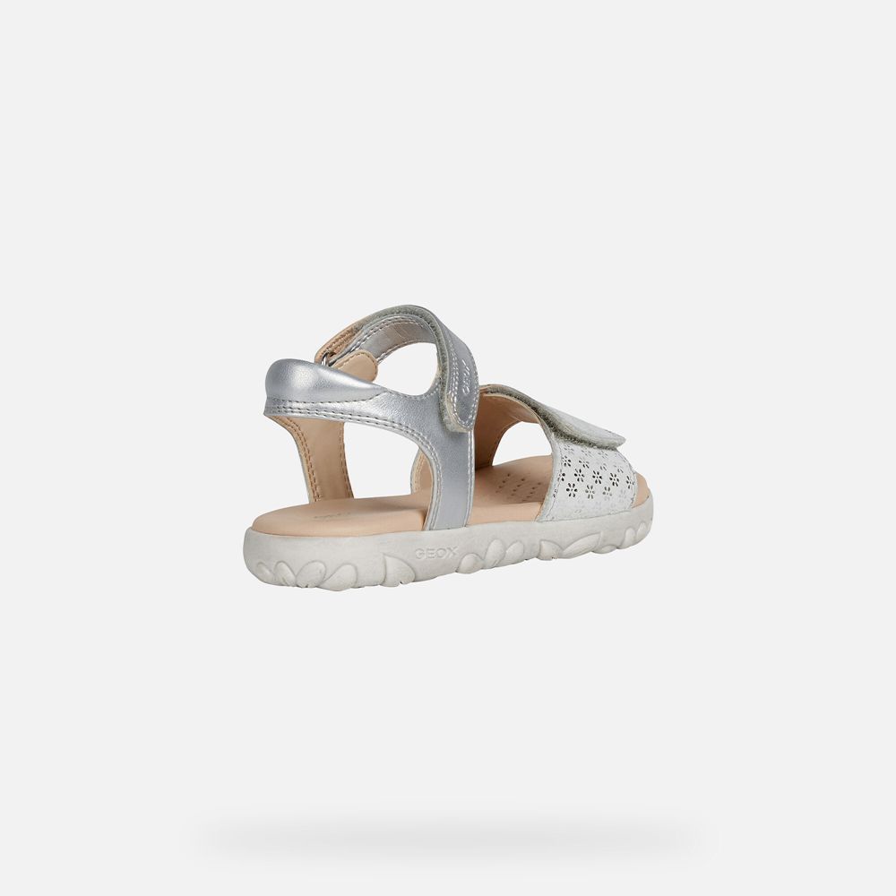 Sandalias Geox Menina Prateadas - Haiti - NMTDK4032